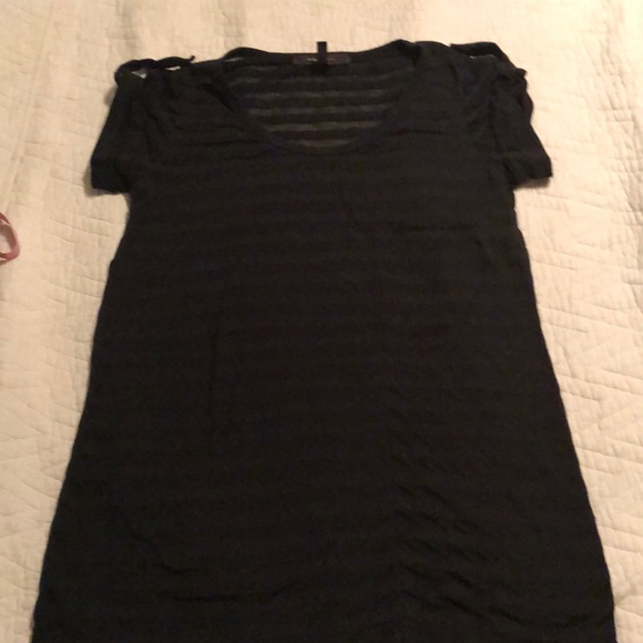 BCBG MAXAZARIA sheer black designer shirt. - Picture 1 of 5